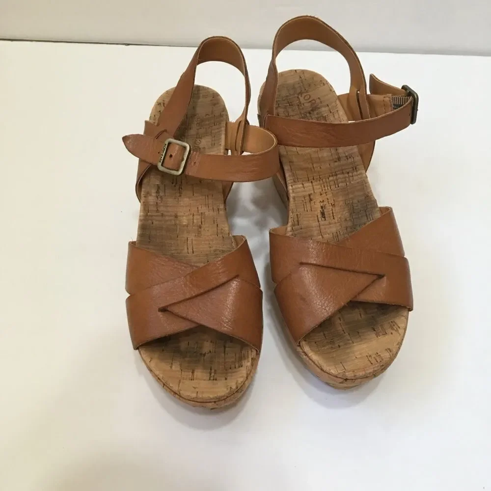 KORK‎ EASE AVA 2.0 TAN LEATHER CORK WEDGES - Picture 2 of 7